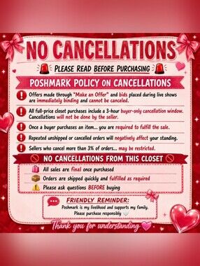 No Cancellations Policy